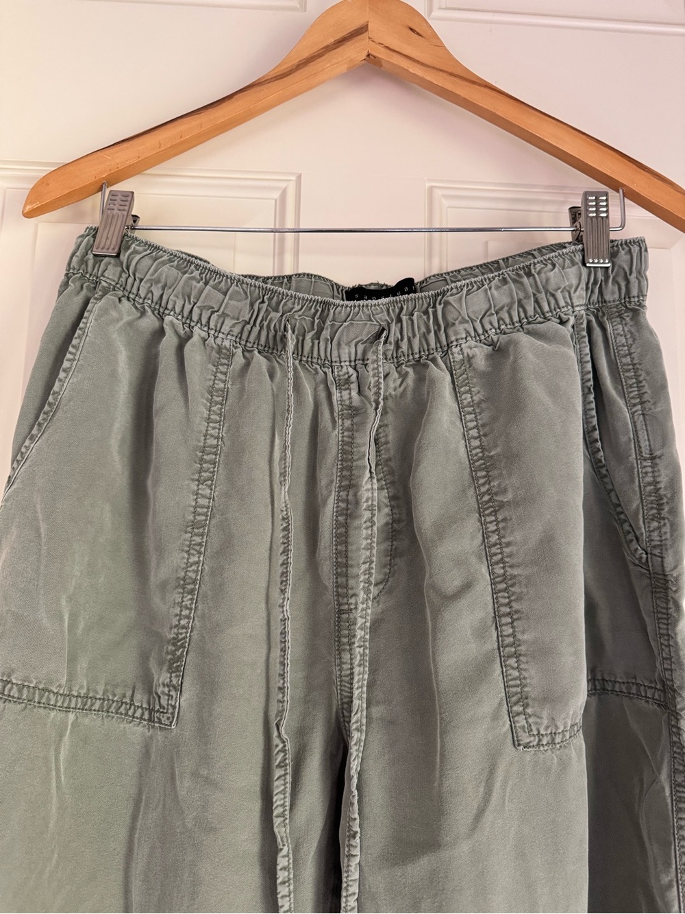 Light Sage Drawstring Utility Pants - Picture 3 of 7